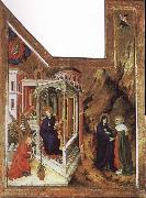 BROEDERLAM, Melchior Annunciation and Visitation oil